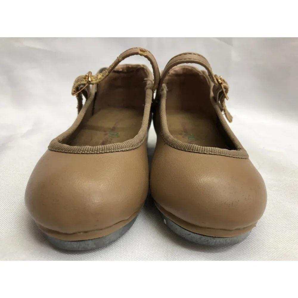 Pre-Owned Dance Tap Shoes Dancing Fair Child 7M Mary Jane Leather Buckle